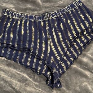 Victoria's Secret Navy and Gold Striped Pajama Shorts